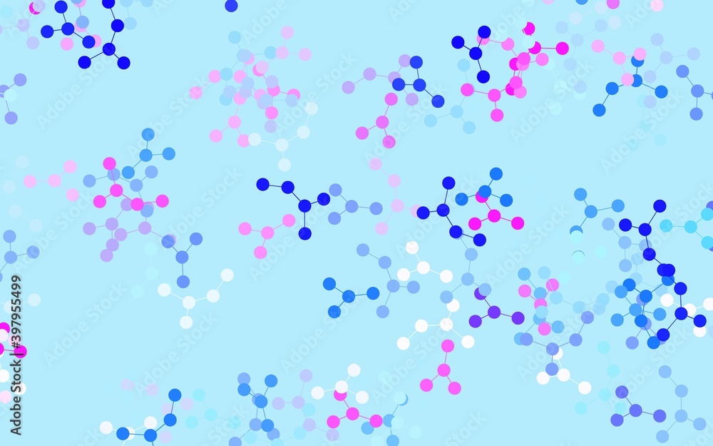 Fototapeta premium Light Pink, Blue vector backdrop with artificial intelligence data.