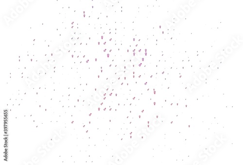 Light pink vector texture with male  female icons.