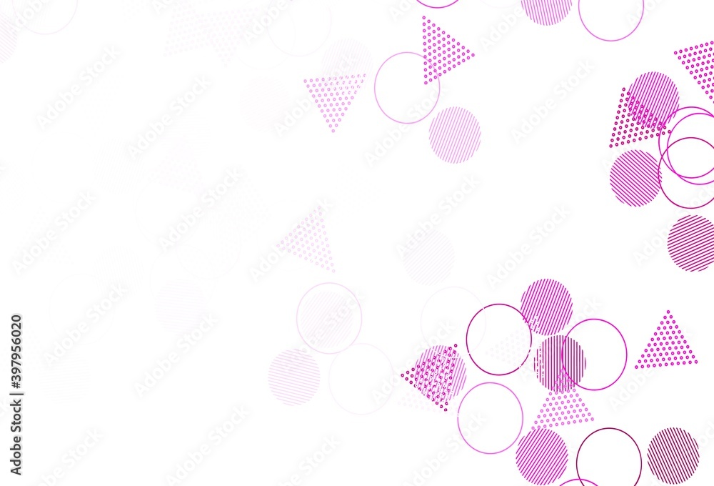 Light Pink vector texture with triangular style with circles. Light Pink vector texture with triangular style with circles.