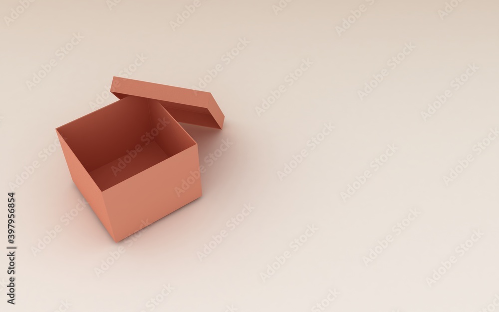 square box package design. 3d rendering of box mockup. Stock ...