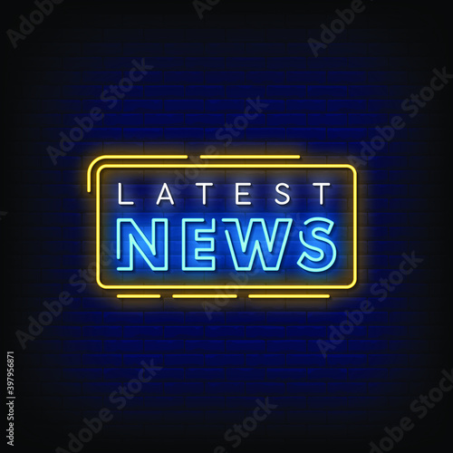 Latest News Neon Signs Style Text Vector