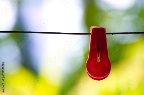 Plastic cloth clip pin on iron wire feel warm relax