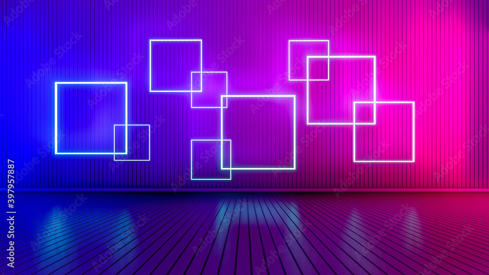 Empty room with glowing lines. Empty room with glowing lines.