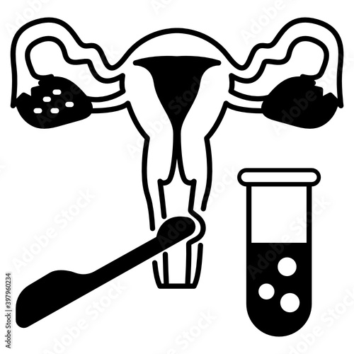 IVF TVOR Vector Glyph Icon Design, In Vitro Fertilization Symbol on White Background, Pregnancy and obstetrician Sign, Transvaginal oocyte retrieval Concept, 
