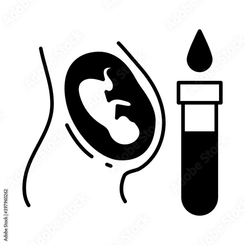 Women Belly Vector Icon Design, In Vitro Fertilization Symbol on White Background, Pregnancy and obstetrician Sign, Test Tube Baby Concept, 