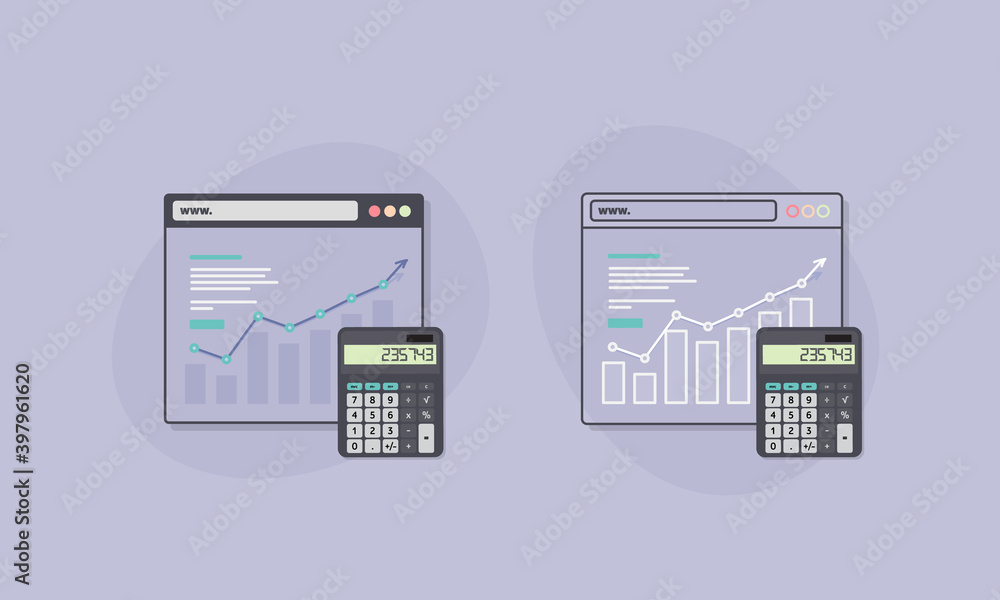 Online financial statistics. Isolated objects on background. Icon concept for websites, web design, mobile app, infographics. Online financial statistics. Isolated objects on background. Icon concept for websites, web design, mobile app, infographics.
