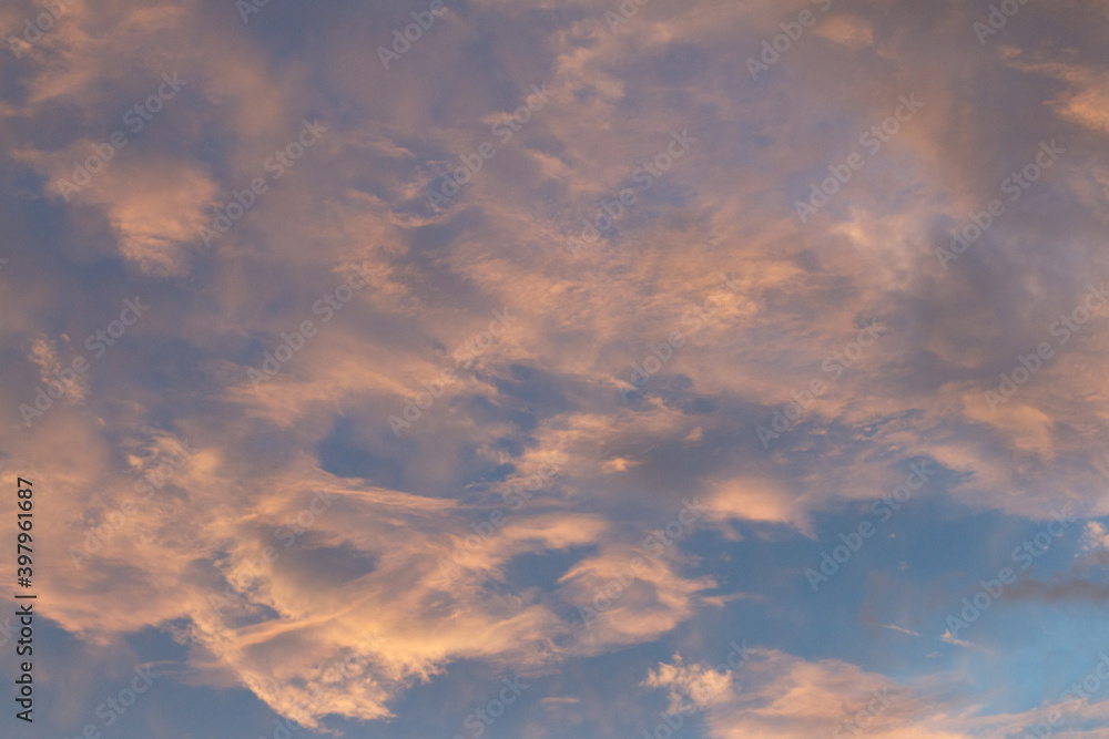 The sky and clouds are bright rainbow colors and colorful skies on winter mornings. The sky and clouds are bright rainbow colors and colorful skies on winter mornings.