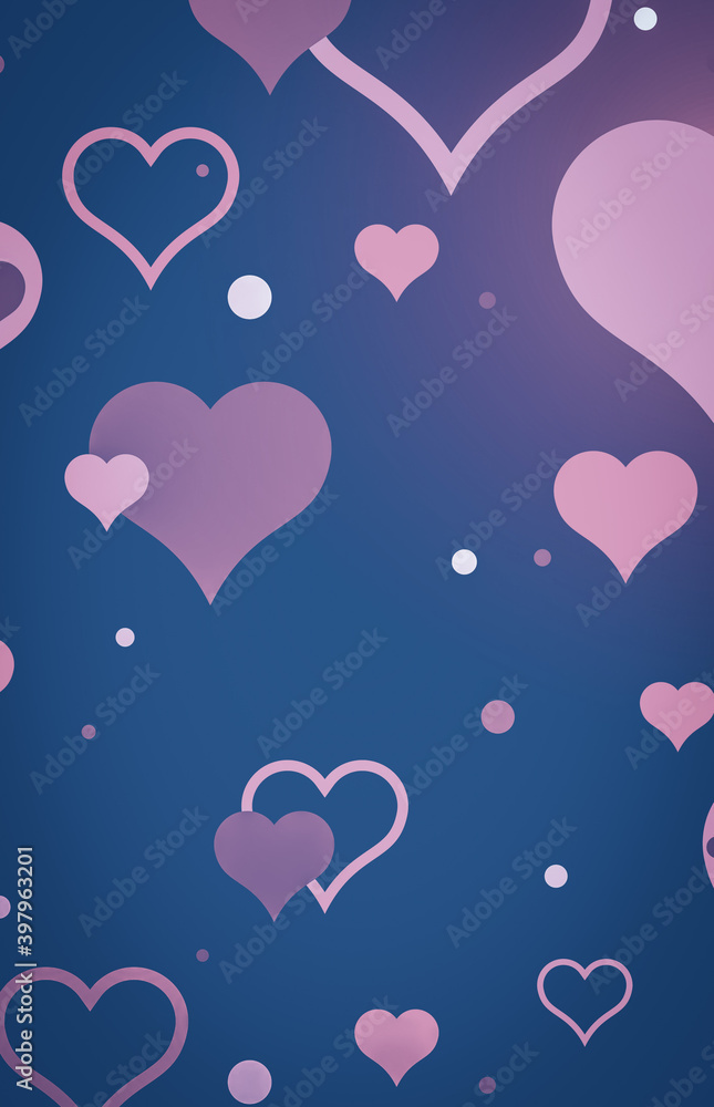 Romantic background. Abstract love illustration.Valentine's day concept.  