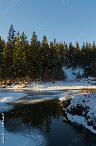 A Partially Frozen Creek at Whitemud