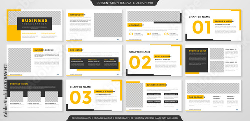 minimalist business presentation layout template with clean style and minimalist concept use for annual report and profile photo