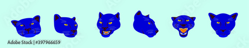 set of panther logo cartoon design template with various models. vector illustration isolated on background