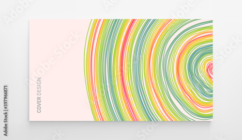 Abstract circular background with many thin lines. Many random circle with noise effect. Cover design template. Vector illustration for advertising, marketing or presentation.