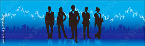 Businessman with growth graph vector
