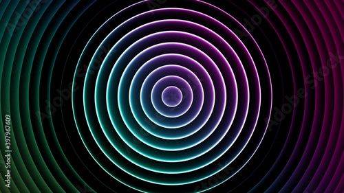 Abstract neon background of circles