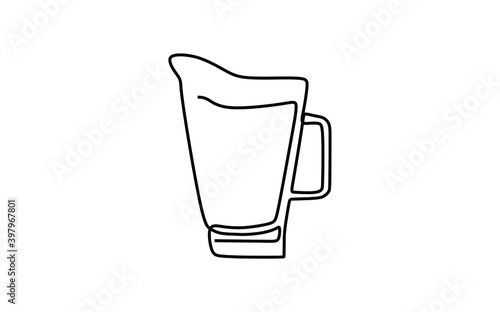 A glass water pitcher. Continuous one line drawing
