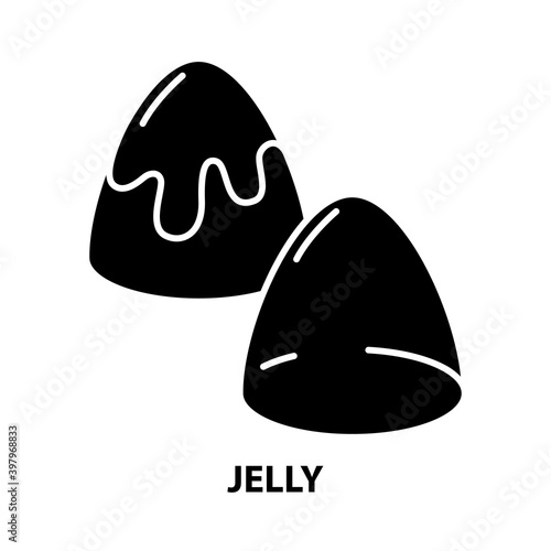 jelly icon, black vector sign with editable strokes, concept illustration