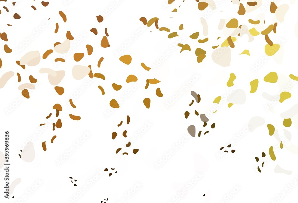 Light yellow, orange vector pattern with chaotic shapes.