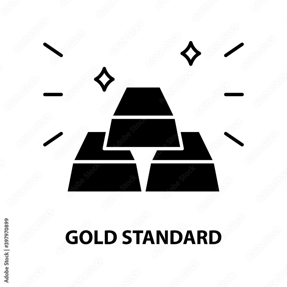 gold standard icon, black vector sign with editable strokes, concept illustration gold standard icon, black vector sign with editable strokes, concept illustration
