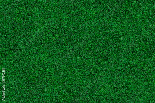 top view of green turf texture for pattern and background