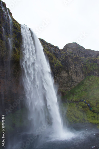 60 meter high Seljalandsfoss waterfall