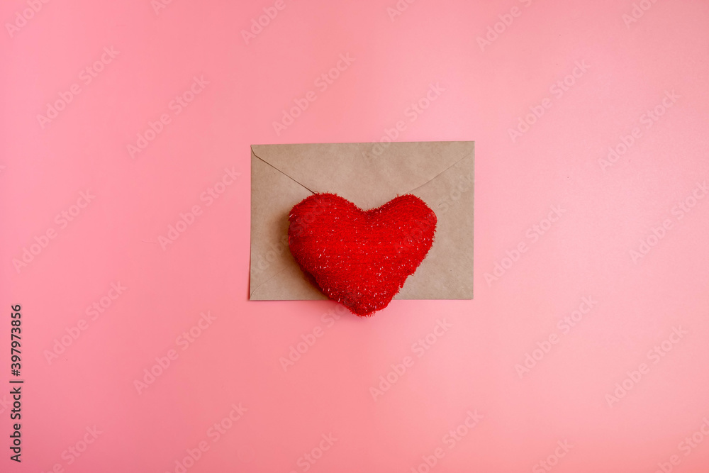 festive layout for valentine's day on pink background. Minimalism. Flatly, top view festive layout for valentine's day on pink background. Minimalism. Flatly, top view