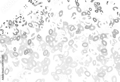 Light Silver, Gray vector background with bubbles.