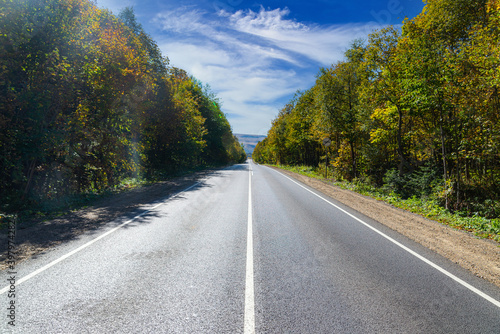 Obraz na płótnie Asphalt road or highway with road markings w salonie