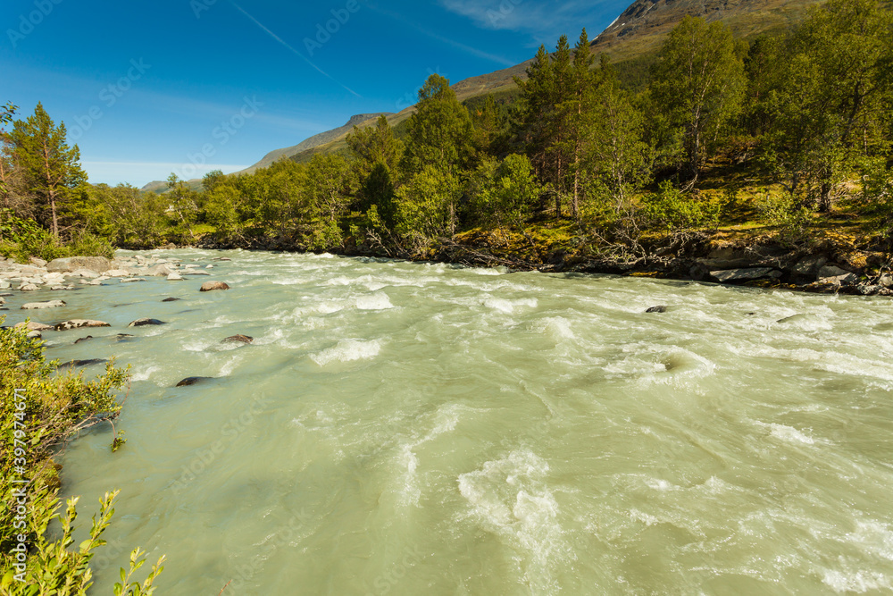 Obraz premium Powerful river in Norway