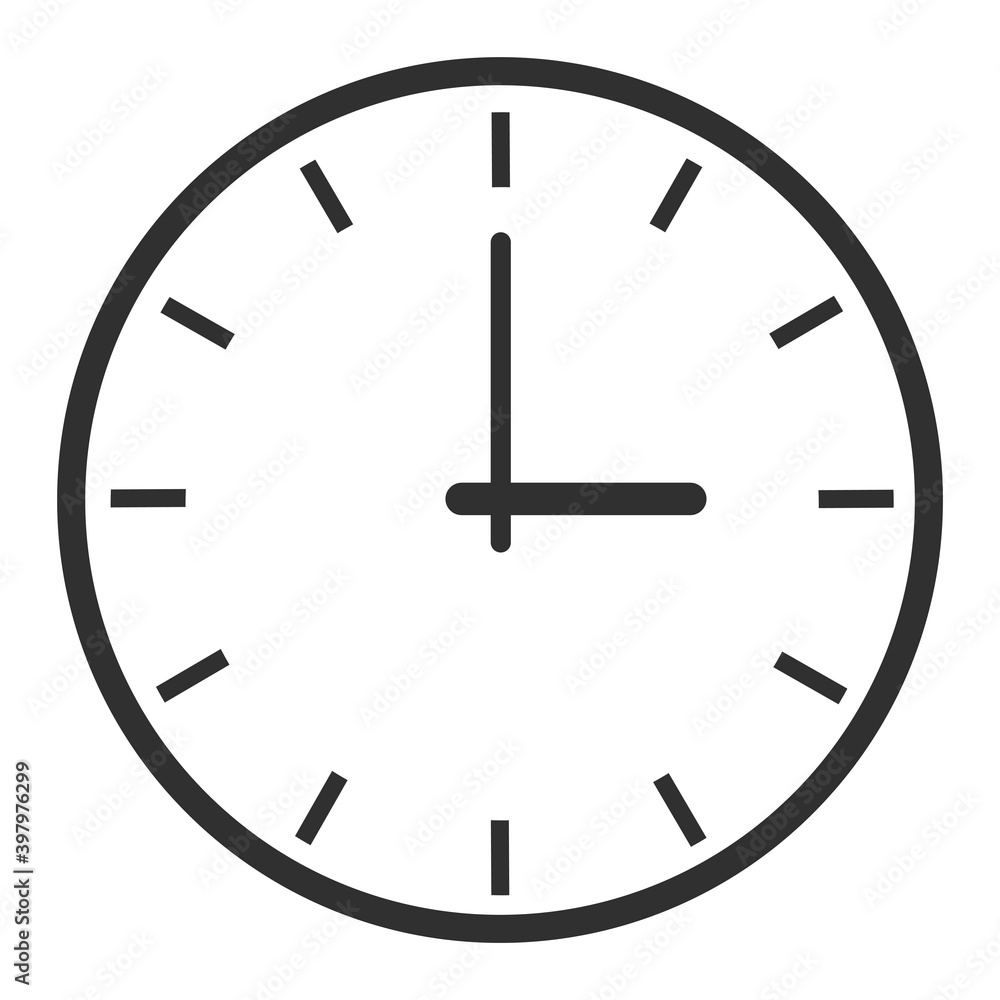Sign and symbol of the clock, time. Clock face isolated on white background Sign and symbol of the clock, time. Clock face isolated on white background