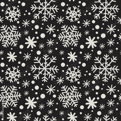 vector christmas baby paper, gray snowflakes, seamless pattern