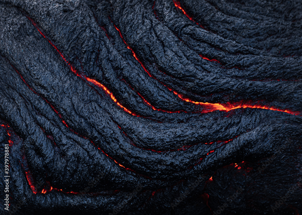 Ταπετσαρία Active lava flow volcanic eruption magma touching the in Big Island, Kilauea vol