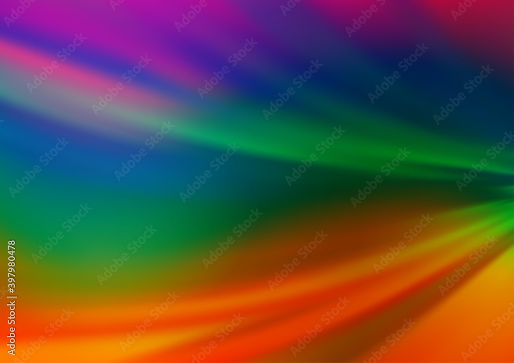 Obraz premium Dark Multicolor, Rainbow vector blurred background.