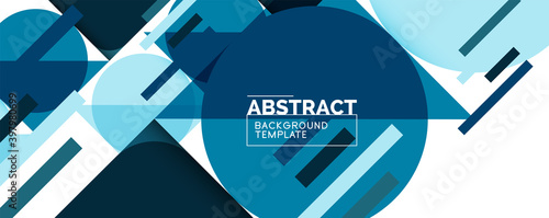 Clean minimal geometric abstract background with triangles and circles. Vector illustration for covers, banners, flyers and posters and other designs