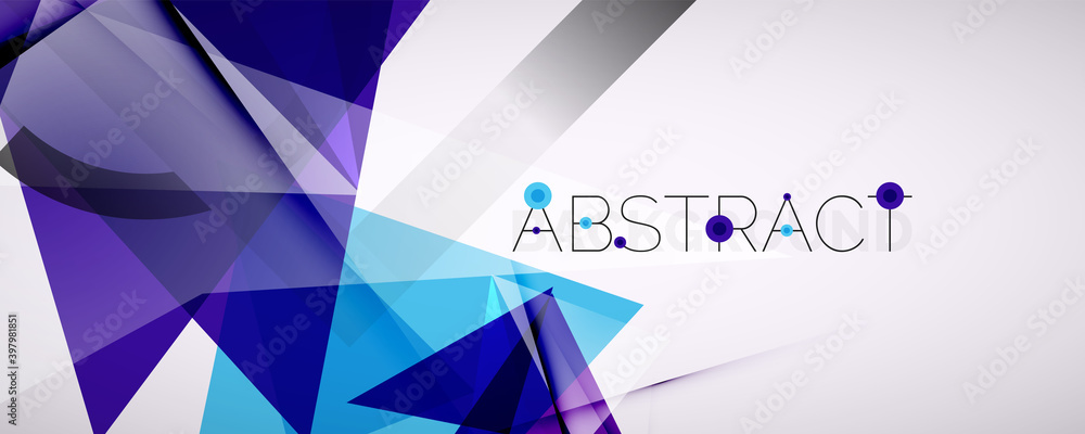 Fototapeta premium Geometric abstract background. Color triangle shapes. Vector illustration for covers, banners, flyers and posters and other designs