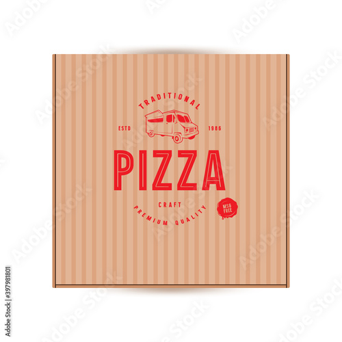 Label design for box of pizza