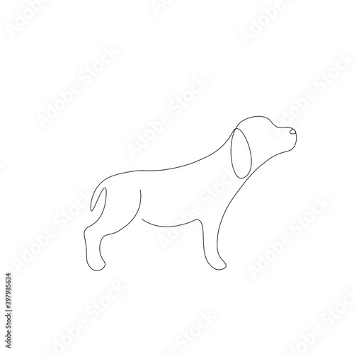 Dog puppy beagle on white background silhouette  vector illustration