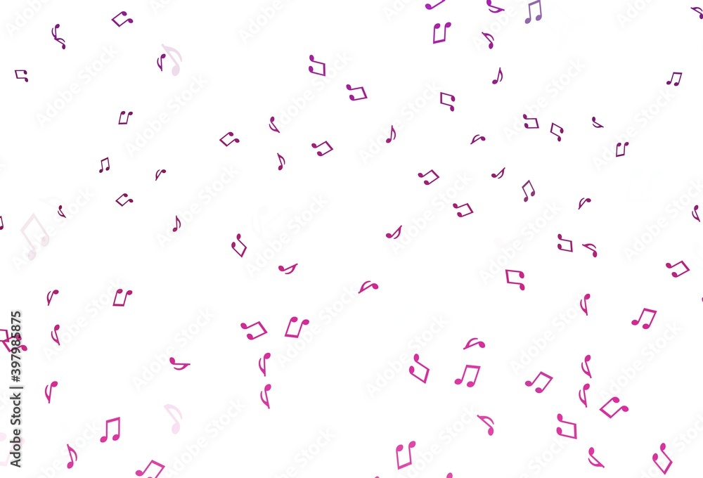 Light Pink vector texture with musical notes.
