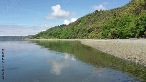 High definition aerial video flying over Vashon Island, Washington, USA. photo