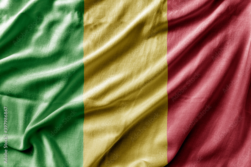 Waving detailed national country flag of Mali