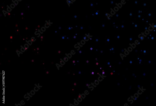 Dark Blue, Red vector template with crystals, circles, squares.