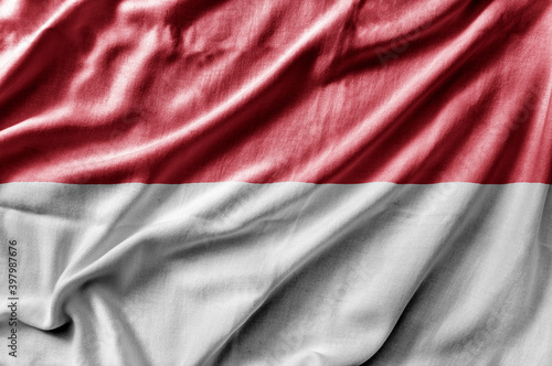 Waving detailed national country flag of Monaco