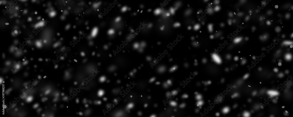 Obraz premium snowfall on isolated black background