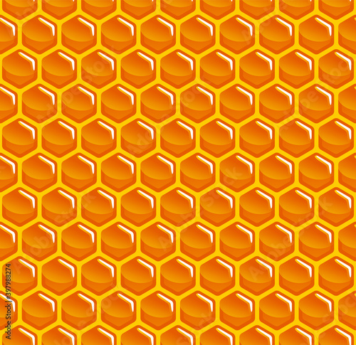 Beehive hexagonal cell seamless pattern 