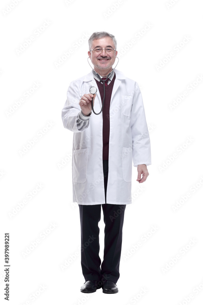 qualified doctor with a stethoscope in his hands qualified doctor with a stethoscope in his hands