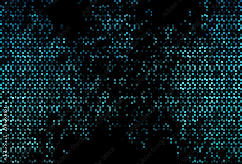Dark BLUE vector pattern with crystals, rectangles.
