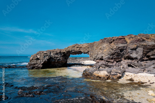 To Vo gate ( The stone gate arch) on Ly Son Island, Quang Ngai Province, Vietnam