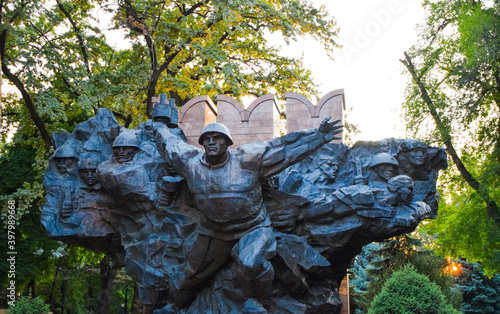 The Memorial of Glory or also named Memorial to the 28 Panfilov Guardsmen in Almaty, Kazakhstan