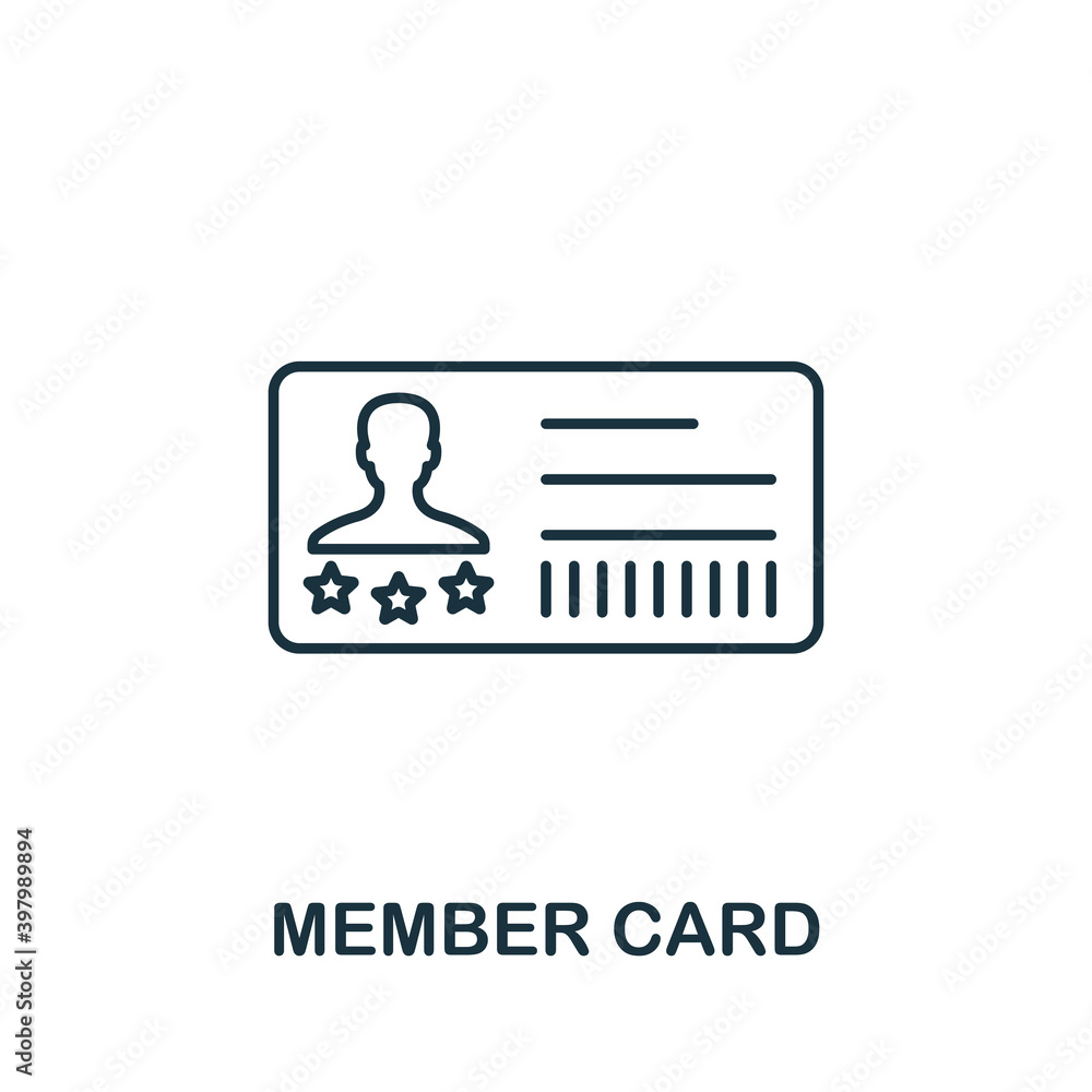 Member Card icon. Line style element from loyalty program collection ...