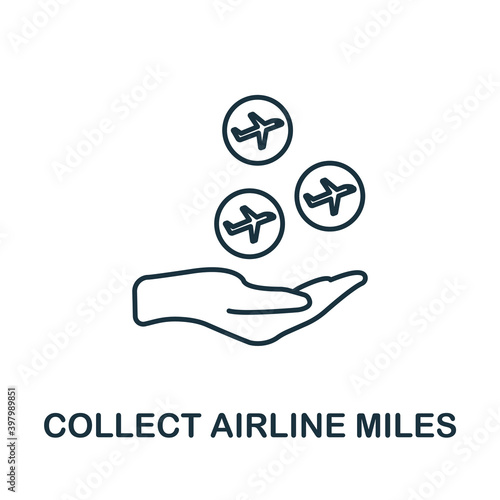 Collect Airline Miles icon. Line style element from loyalty program collection. Thin Collect Airline Miles icon for templates, infographics and more