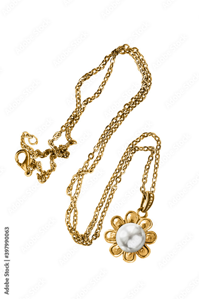 Gold necklace isolated Gold necklace isolated